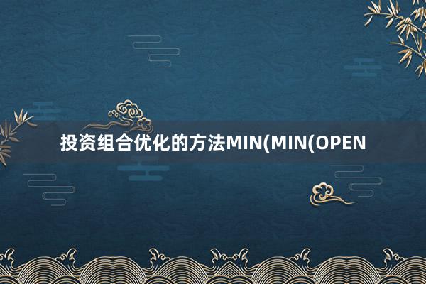 投资组合优化的方法MIN(MIN(OPEN