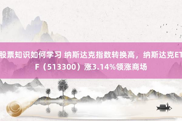 股票知识如何学习 纳斯达克指数转换高，纳斯达克ETF（513300）涨3.14%领涨商场