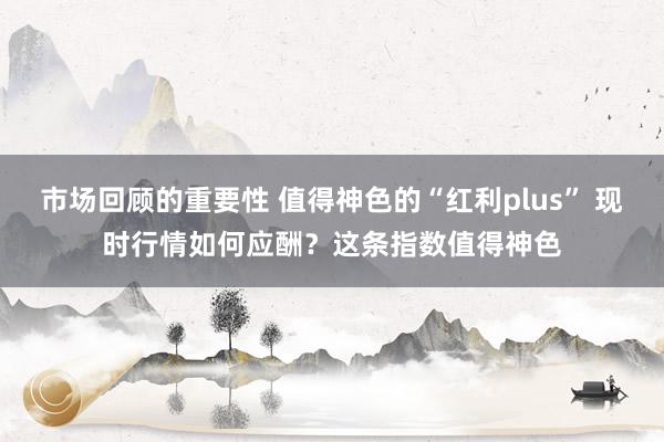 市场回顾的重要性 值得神色的“红利plus” 现时行情如何应酬？这条指数值得神色