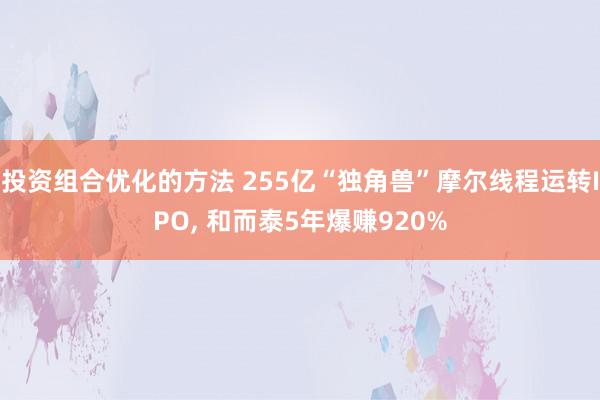 投资组合优化的方法 255亿“独角兽”摩尔线程运转IPO, 和而泰5年爆赚920%