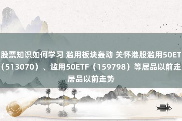 股票知识如何学习 滥用板块轰动 关怀港股滥用50ETF（513070）、滥用50ETF（159798）等居品以前走势