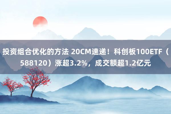 投资组合优化的方法 20CM速递！科创板100ETF（588120）涨超3.2%，成交额超1.2亿元