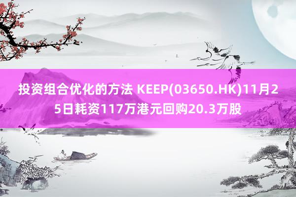 投资组合优化的方法 KEEP(03650.HK)11月25日耗资117万港元回购20.3万股