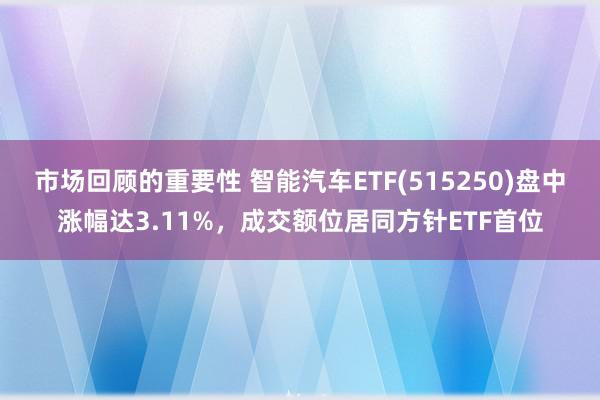 市场回顾的重要性 智能汽车ETF(515250)盘中涨幅达3.11%，成交额位居同方针ETF首位