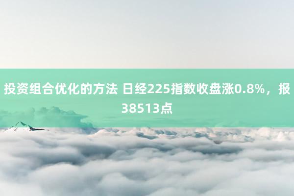 投资组合优化的方法 日经225指数收盘涨0.8%，报38513点