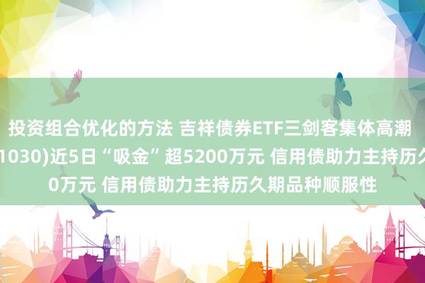 投资组合优化的方法 吉祥债券ETF三剑客集体高潮 公司债ETF(511030)近5日“吸金”超5200万元 信用债助力主持历久期品种顺服性