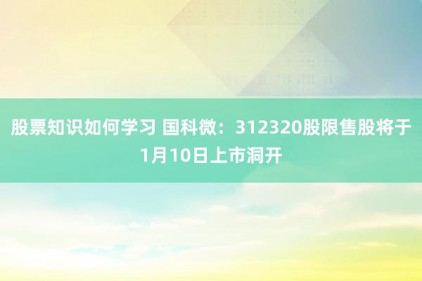 股票知识如何学习 国科微：312320股限售股将于1月10日上市洞开