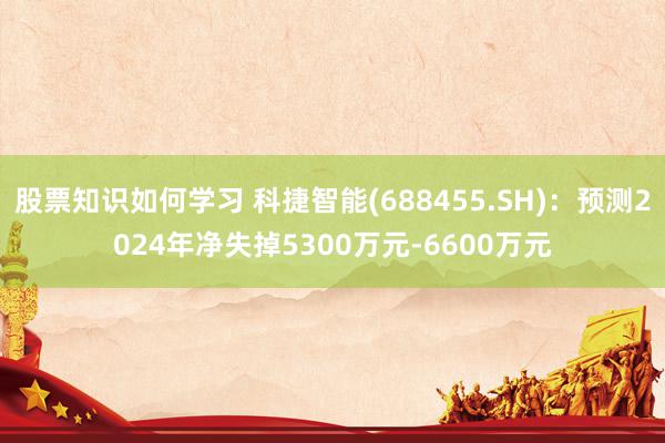 股票知识如何学习 科捷智能(688455.SH)：预测2024年净失掉5300万元-6600万元