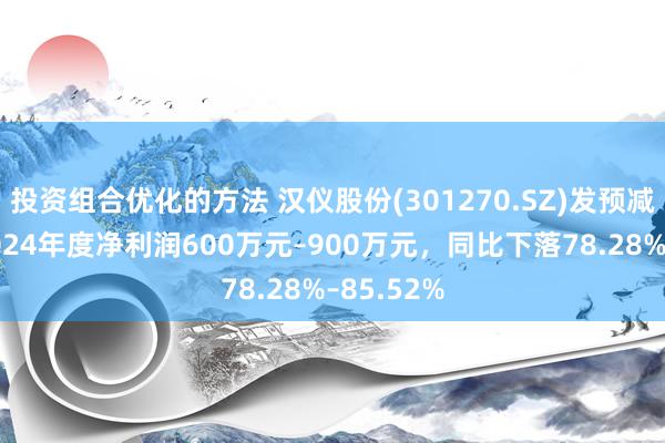 投资组合优化的方法 汉仪股份(301270.SZ)发预减，瞻望2024年度净利润600万元–900万元，同比下落78.28%–85.52%