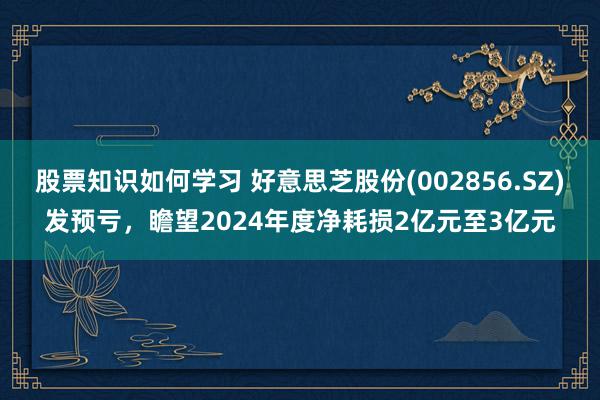 股票知识如何学习 好意思芝股份(002856.SZ)发预亏，瞻望2024年度净耗损2亿元至3亿元