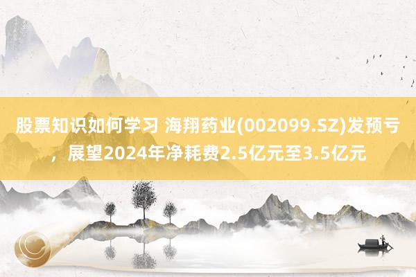 股票知识如何学习 海翔药业(002099.SZ)发预亏，展望2024年净耗费2.5亿元至3.5亿元