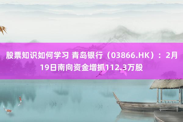 股票知识如何学习 青岛银行（03866.HK）：2月19日南向资金增抓112.3万股