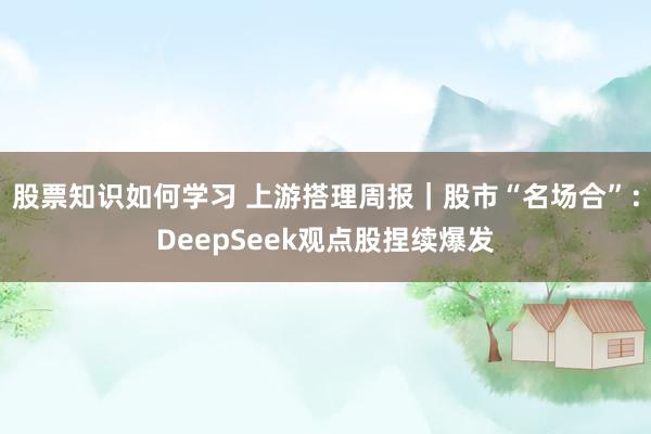 股票知识如何学习 上游搭理周报｜股市“名场合”：DeepSeek观点股捏续爆发