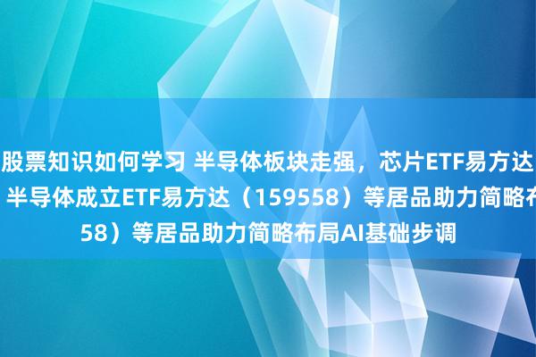 股票知识如何学习 半导体板块走强，芯片ETF易方达（516350）、半导体成立ETF易方达（159558）等居品助力简略布局AI基础步调