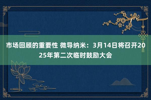 市场回顾的重要性 微导纳米：3月14日将召开2025年第二次临时鼓励大会