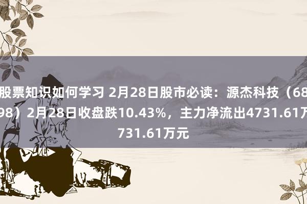 股票知识如何学习 2月28日股市必读：源杰科技（688498）2月28日收盘跌10.43%，主力净流出4731.61万元