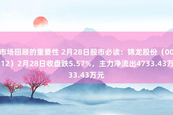 市场回顾的重要性 2月28日股市必读：锦龙股份（000712）2月28日收盘跌5.57%，主力净流出4733.43万元