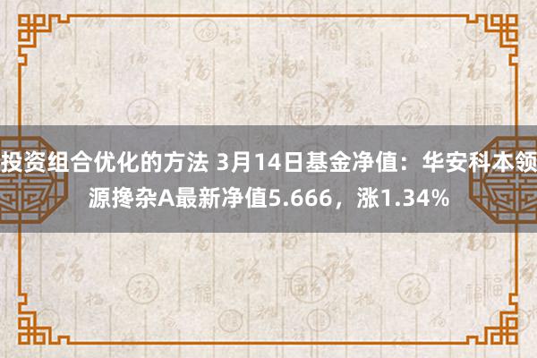 投资组合优化的方法 3月14日基金净值：华安科本领源搀杂A最新净值5.666，涨1.34%